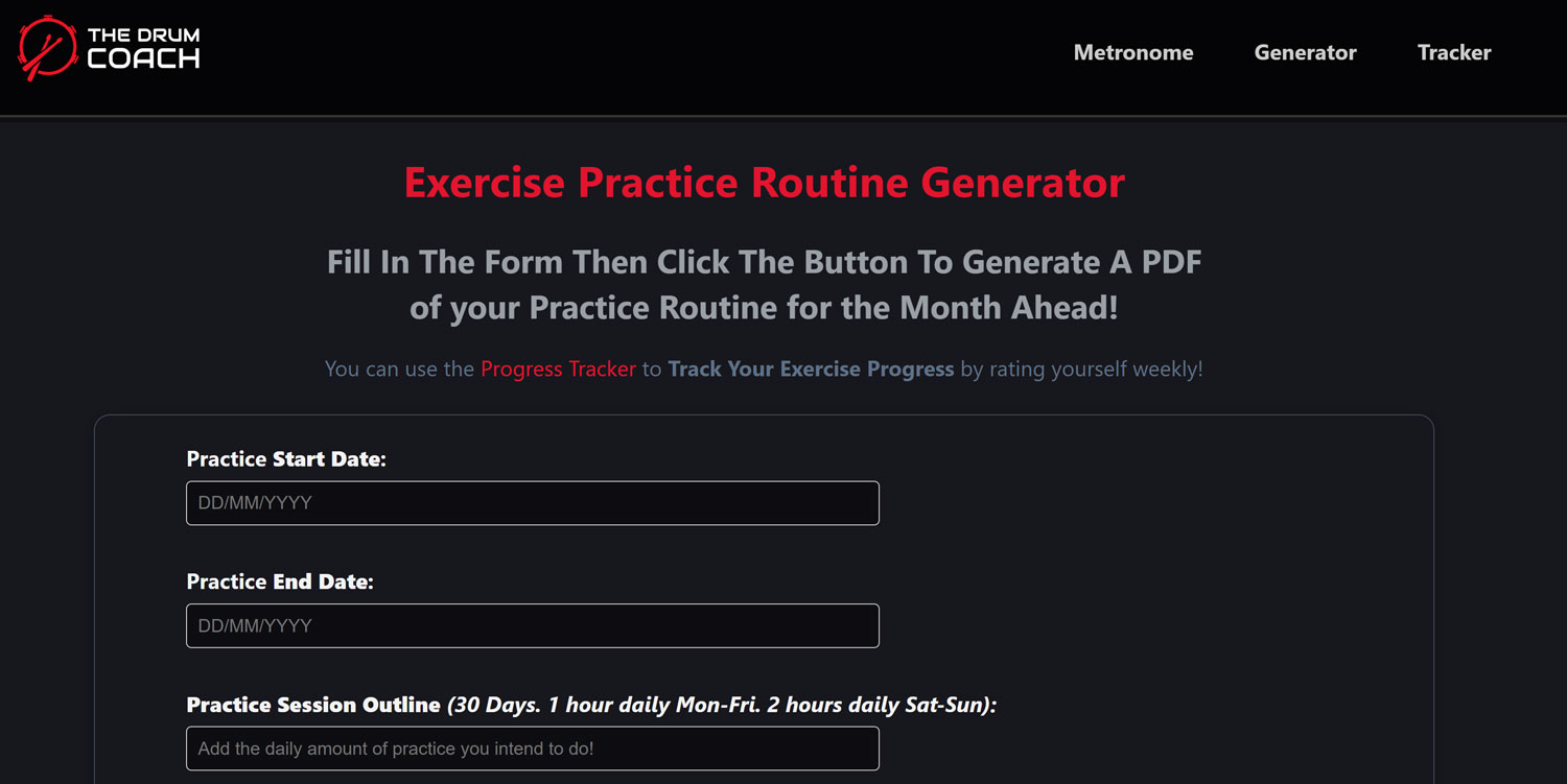 Practice Generator Tool Preview