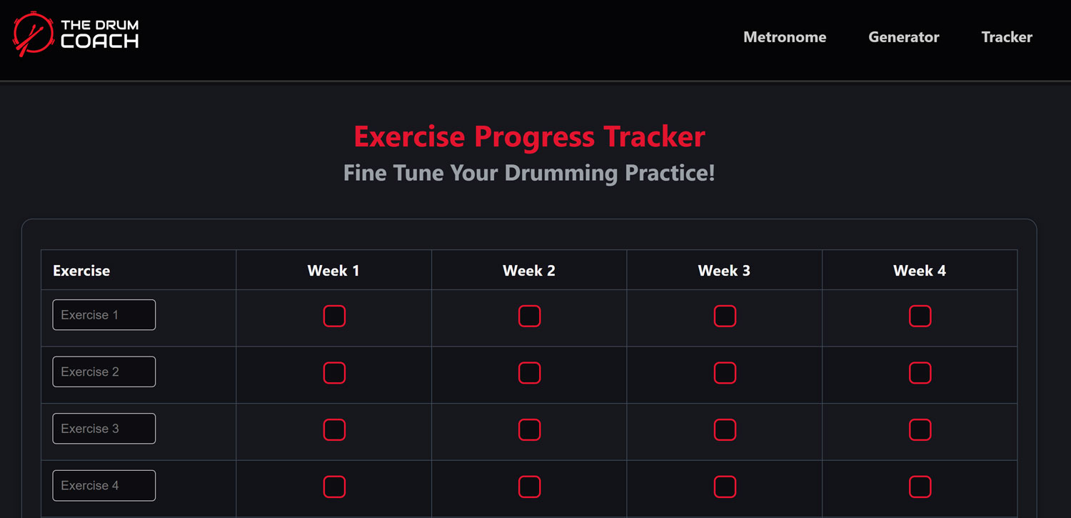 Practice Tracker Tool Preview